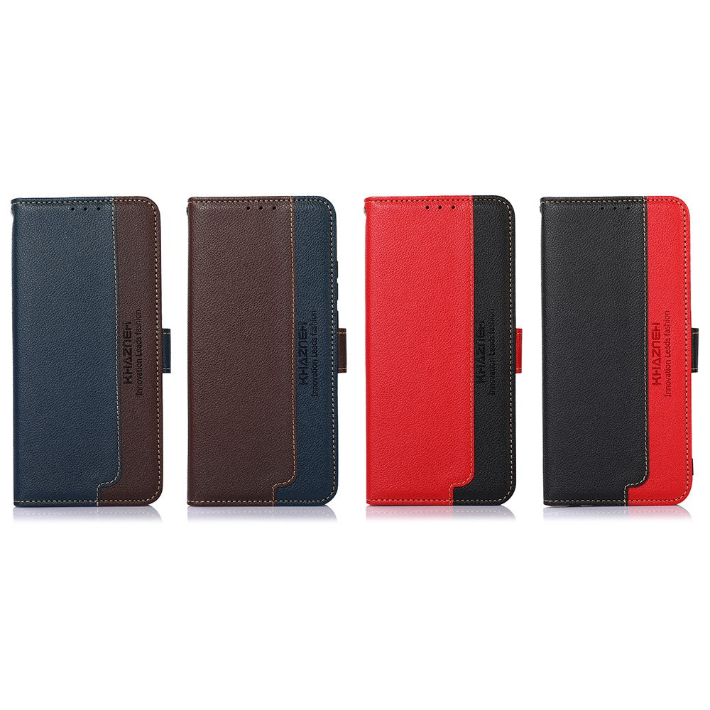 KHAZNEH for Xiaomi Redmi Note 10 4G / Redmi Note 10S 4G / Poco M5s 4G Litchi Skin Design RFID Anti-theft Swiping Function Leather Phone Case Cover