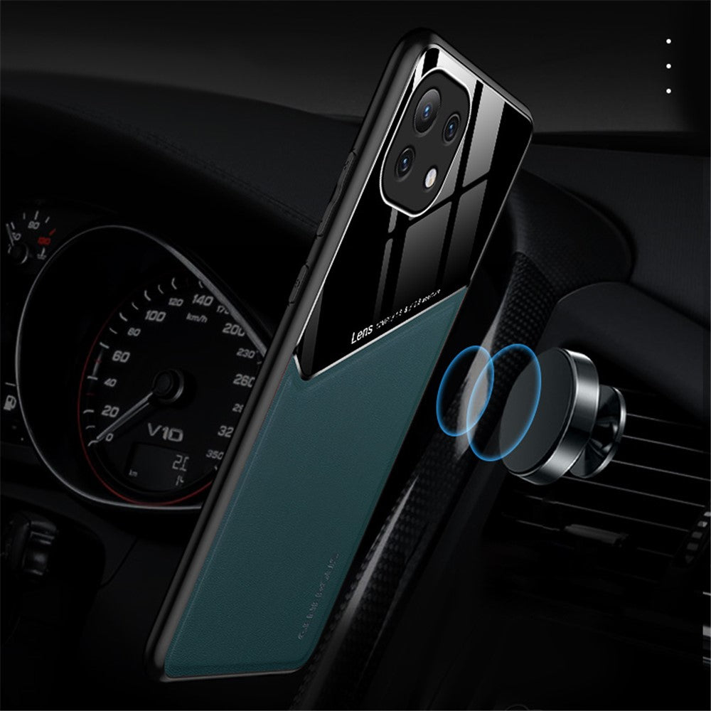 Leather Coated Hybrid Case Precise Cut-Out Cover with Built-in Magnetic Metal Sheet Design for Xiaomi Mi 11 Lite 4G / 5G / 11 Lite 5G NE