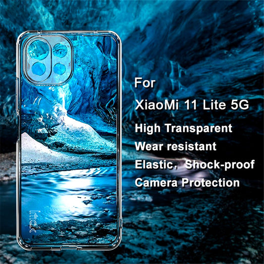 IMAK UX-5 Series Soft TPU Transparent Phone Protective Back Case Cover for Xiaomi Mi 11 Lite 4G / 5G / 11 Lite 5G NE