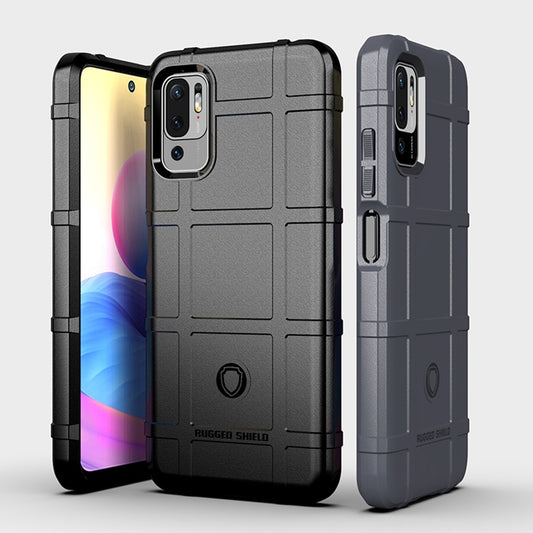 Shock-proof Rugged Square Grid Texture TPU Shell Case for Xiaomi Redmi Note 10 5G / Poco M3 Pro 5G / 4G