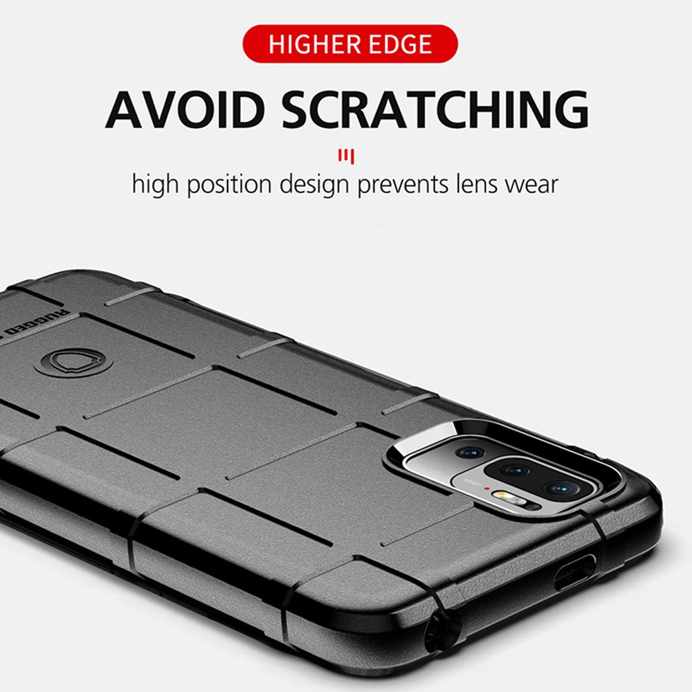 Shock-proof Rugged Square Grid Texture TPU Shell Case for Xiaomi Redmi Note 10 5G / Poco M3 Pro 5G / 4G