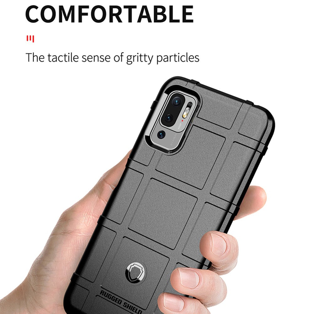 Shock-proof Rugged Square Grid Texture TPU Shell Case for Xiaomi Redmi Note 10 5G / Poco M3 Pro 5G / 4G