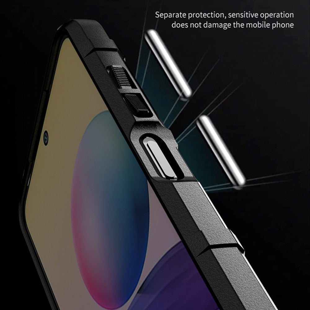 Shock-proof Rugged Square Grid Texture TPU Shell Case for Xiaomi Redmi Note 10 5G / Poco M3 Pro 5G / 4G
