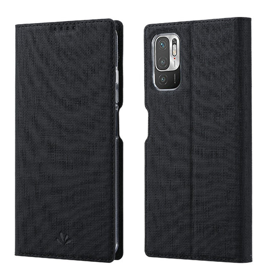 VILI DMX Series Card Holder Design Leather Protector Stand Cover for Xiaomi Redmi Note 10 5G/Poco M3 Pro 4G/Poco M3 Pro 5G