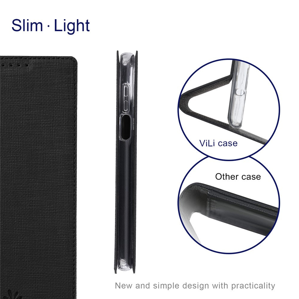 VILI DMX Series Card Holder Design Leather Protector Stand Cover for Xiaomi Redmi Note 10 5G/Poco M3 Pro 4G/Poco M3 Pro 5G
