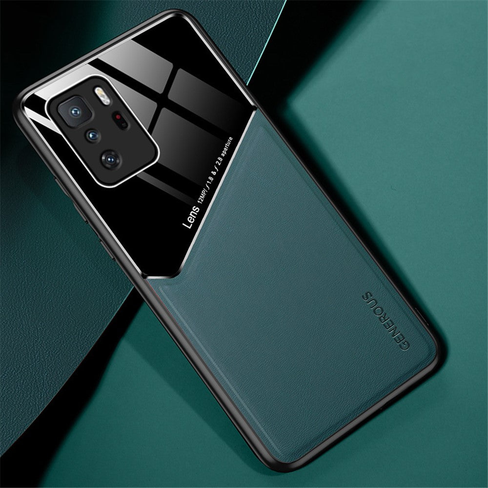 Magnetic Metal Sheet Design Precise Cut-Out Cover Leather Coated Hybrid Phone Case for Xiaomi Redmi Note 10 Pro 5G