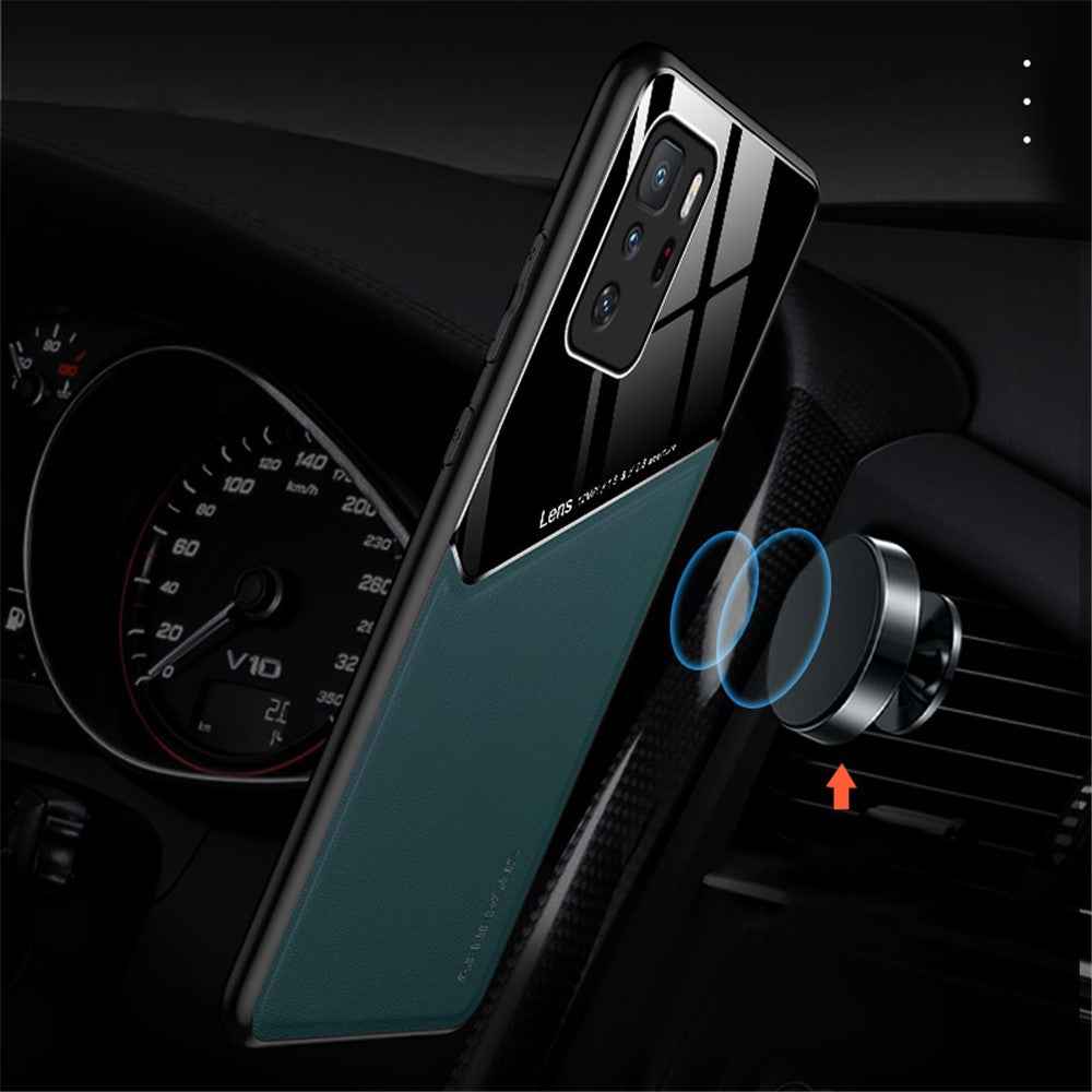 Magnetic Metal Sheet Design Precise Cut-Out Cover Leather Coated Hybrid Phone Case for Xiaomi Redmi Note 10 Pro 5G