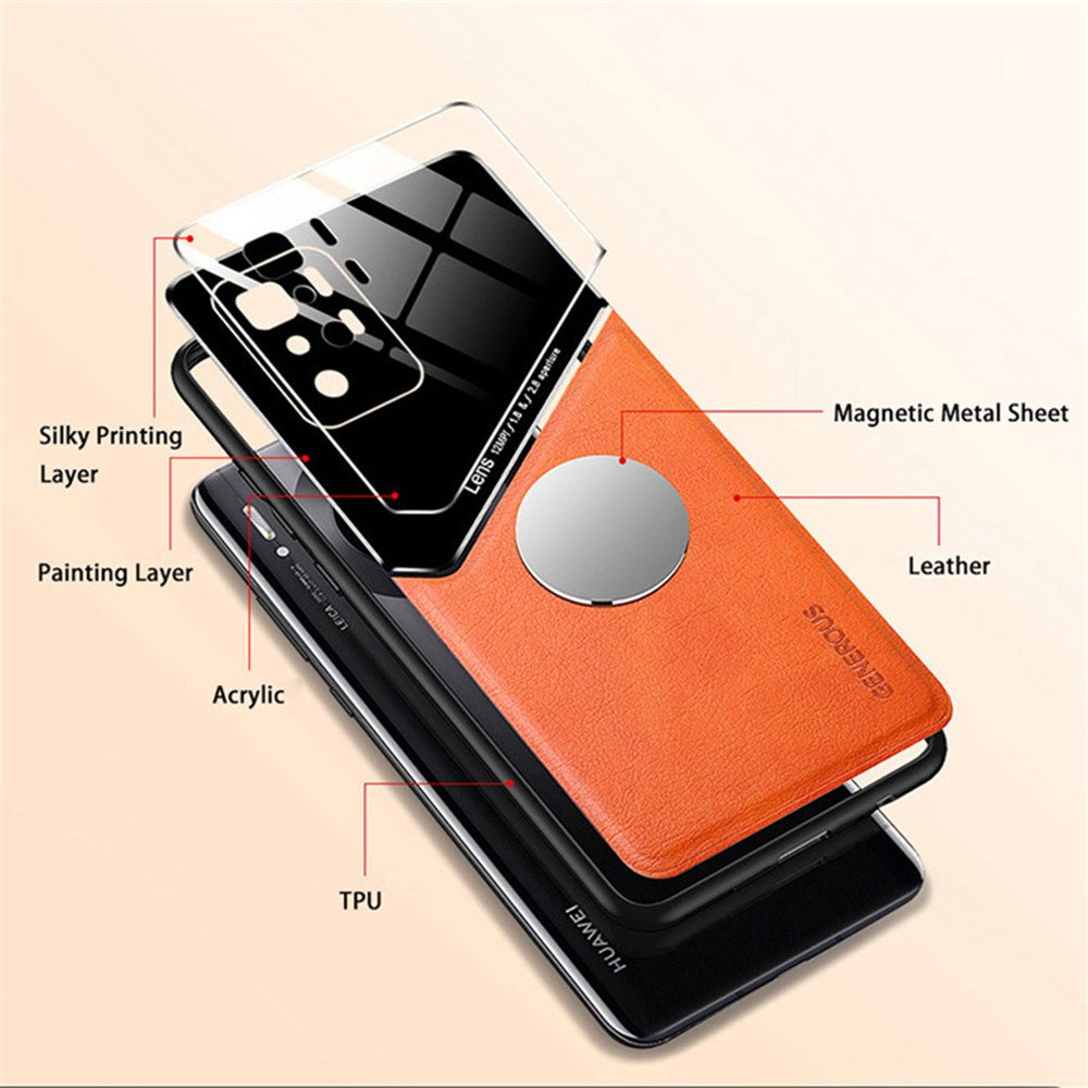 Magnetic Metal Sheet Design Precise Cut-Out Cover Leather Coated Hybrid Phone Case for Xiaomi Redmi Note 10 Pro 5G