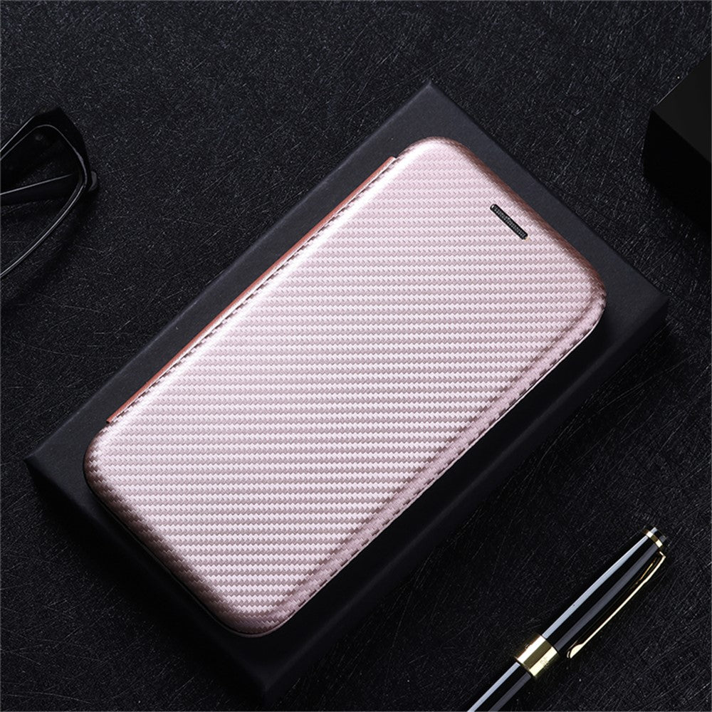 Carbon Fiber Texture Auto-absorbed Leather Case with Card Slot and Ring Strap for Xiaomi Redmi Note 10 5G/Poco M3 Pro 4G/5G