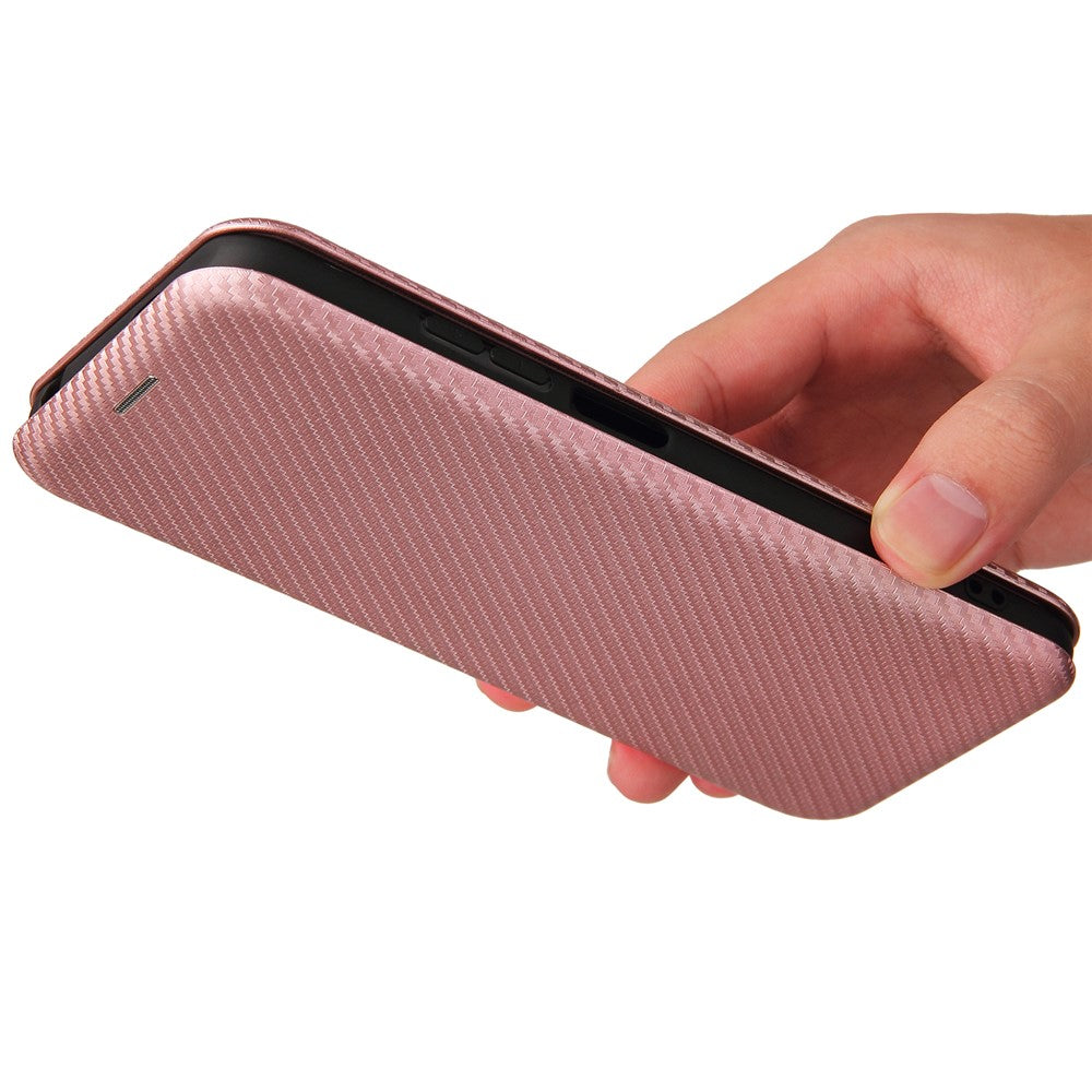 Carbon Fiber Texture Auto-absorbed Leather Case with Card Slot and Ring Strap for Xiaomi Redmi Note 10 5G/Poco M3 Pro 4G/5G