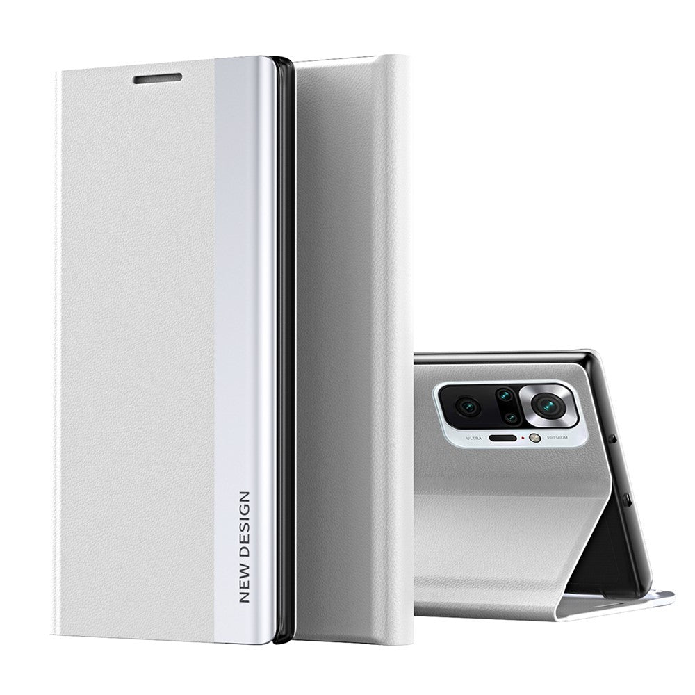 Full Protection Fall Proof Leather Phone Stand Case Shell for Xiaomi Redmi Note 10 Pro 4G (Global) / Note 10 Pro 4G (India)