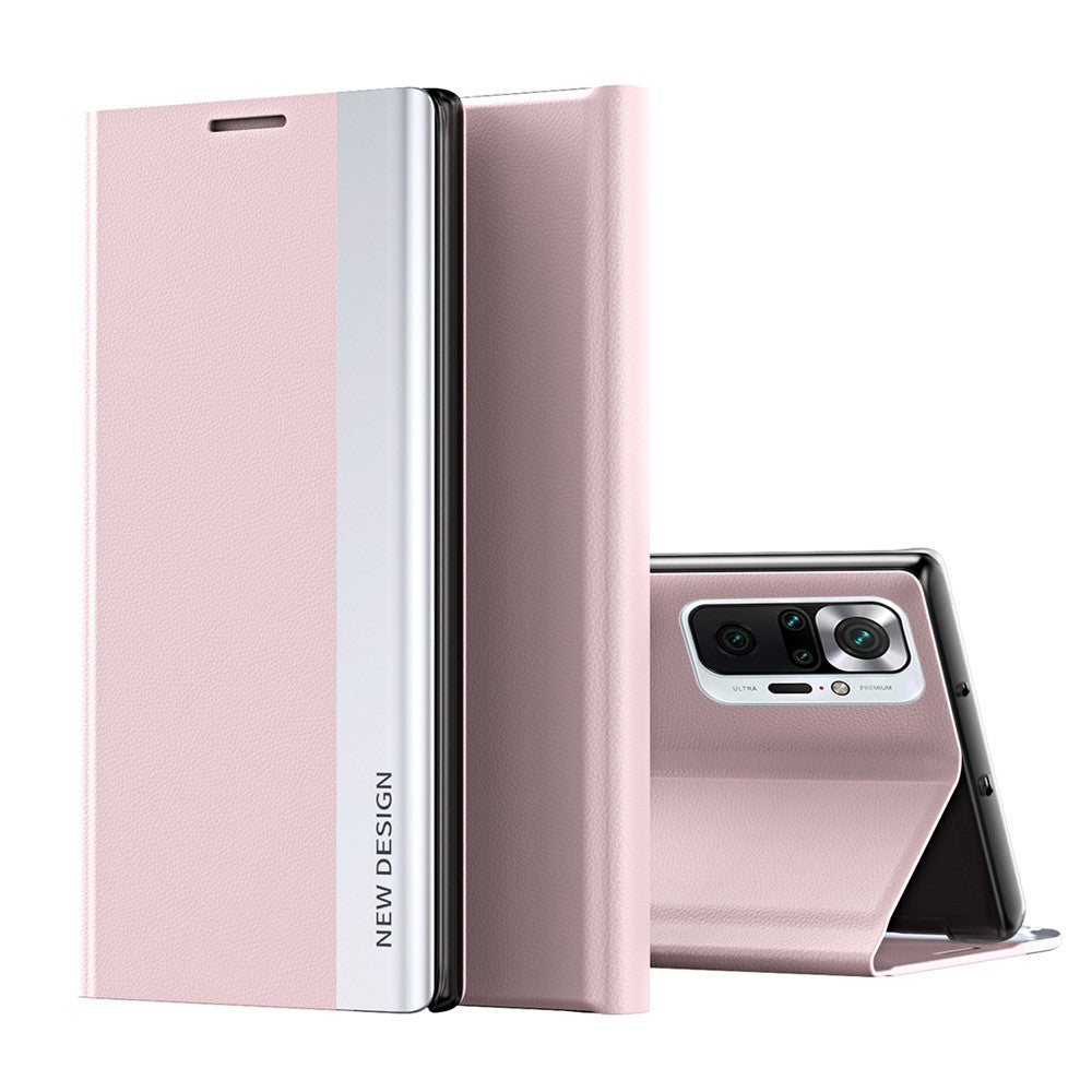 Full Protection Fall Proof Leather Phone Stand Case Shell for Xiaomi Redmi Note 10 Pro 4G (Global) / Note 10 Pro 4G (India)