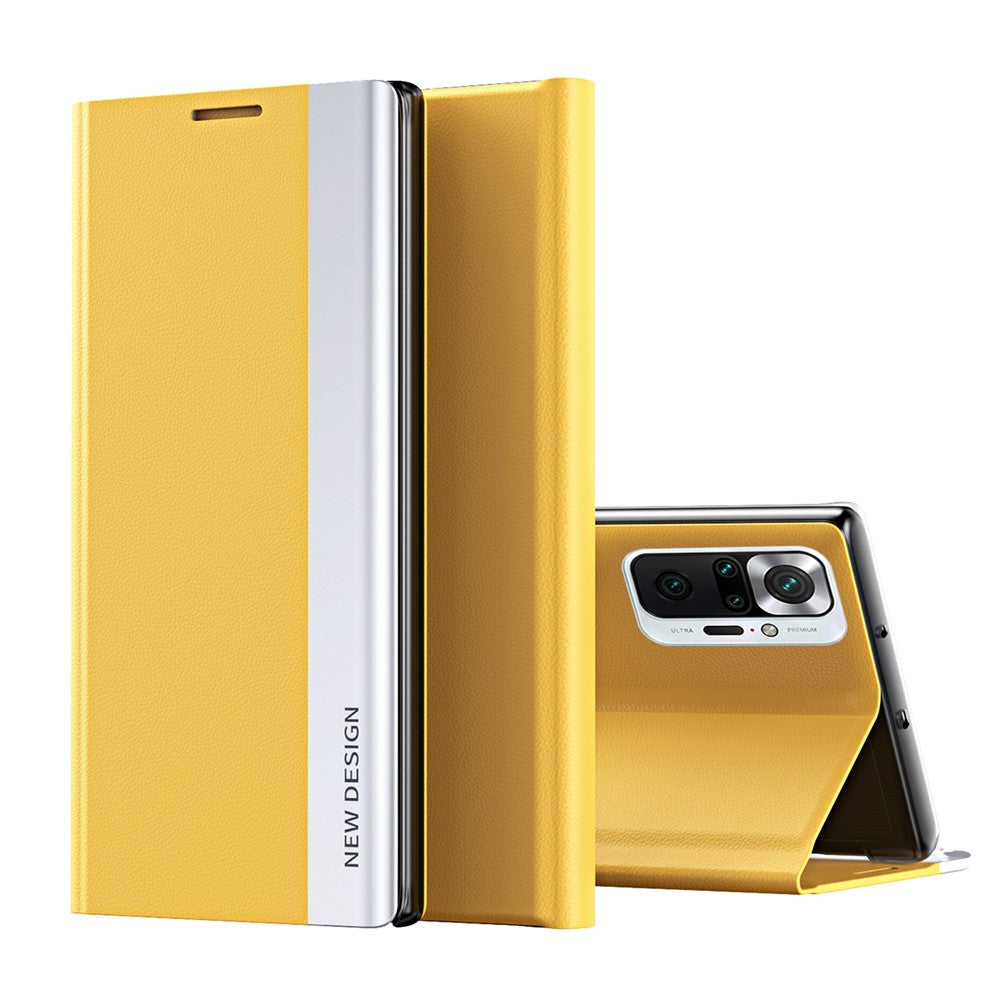 Full Protection Fall Proof Leather Phone Stand Case Shell for Xiaomi Redmi Note 10 Pro 4G (Global) / Note 10 Pro 4G (India)