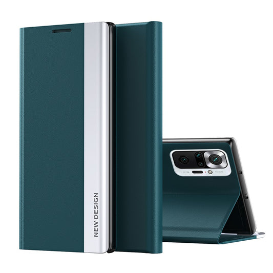 Full Protection Fall Proof Leather Phone Stand Case Shell for Xiaomi Redmi Note 10 Pro 4G (Global) / Note 10 Pro 4G (India)