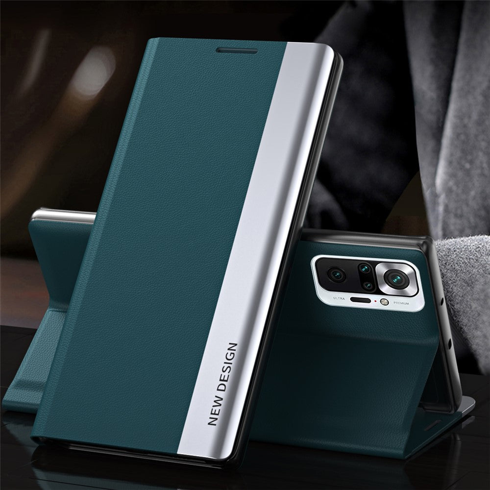 Full Protection Fall Proof Leather Phone Stand Case Shell for Xiaomi Redmi Note 10 Pro 4G (Global) / Note 10 Pro 4G (India)