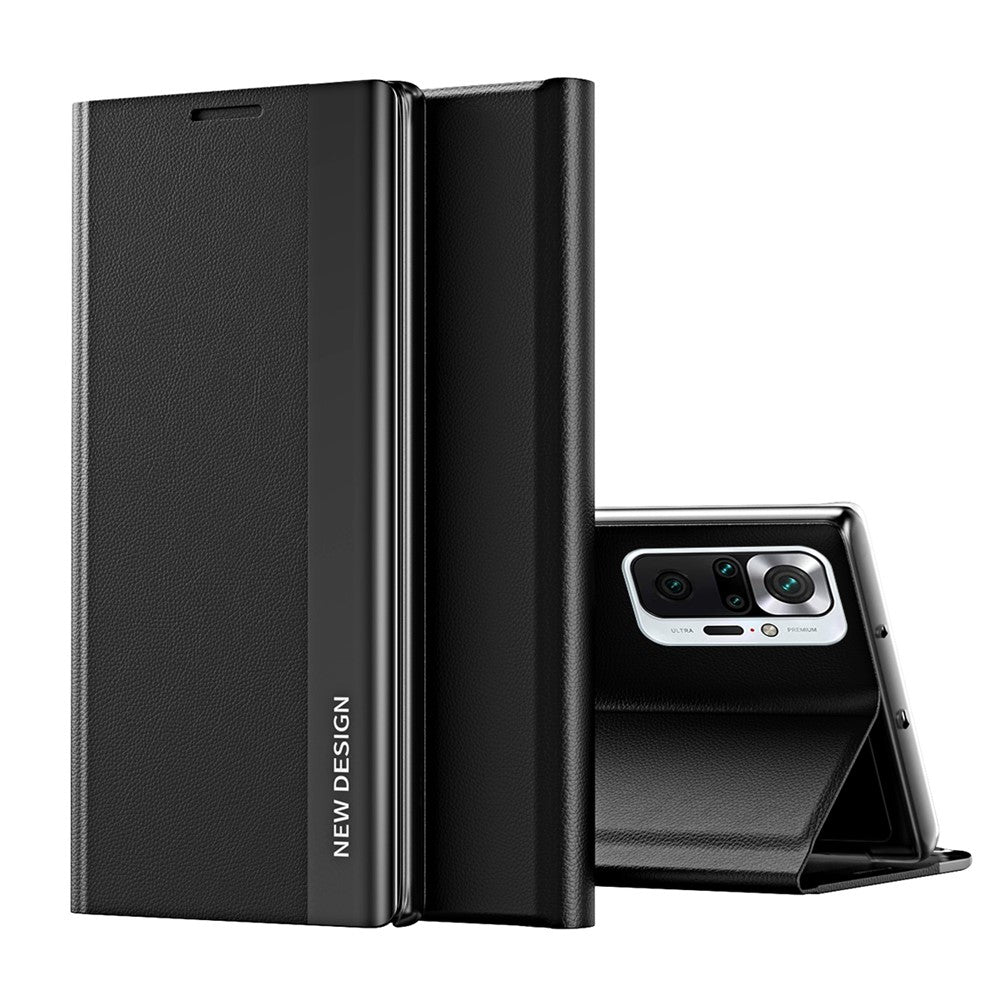 Full Protection Fall Proof Leather Phone Stand Case Shell for Xiaomi Redmi Note 10 Pro 4G (Global) / Note 10 Pro 4G (India)