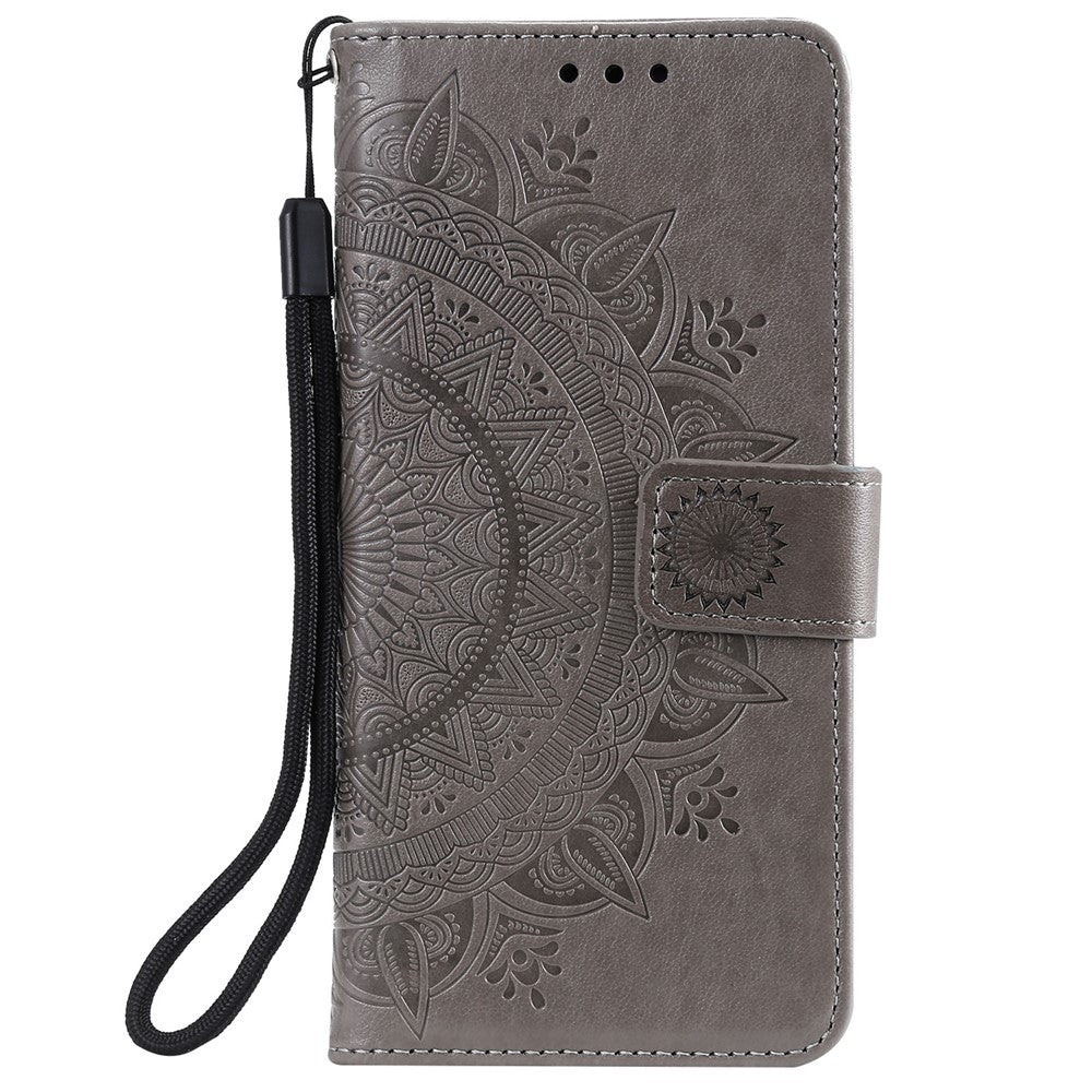 Imprinted Mandala Pattern PU Leather Wallet Stand Case with Strap for Xiaomi Mi 11 Ultra