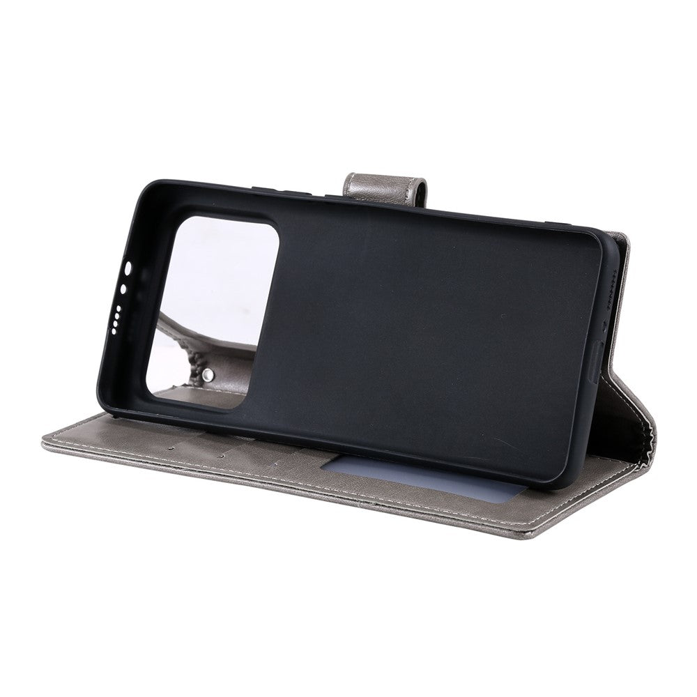 Imprinted Mandala Pattern PU Leather Wallet Stand Case with Strap for Xiaomi Mi 11 Ultra