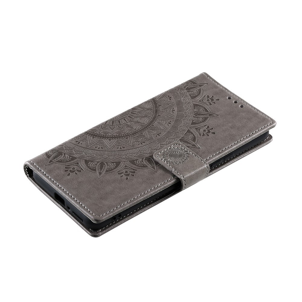 Imprinted Mandala Pattern PU Leather Wallet Stand Case with Strap for Xiaomi Mi 11 Ultra