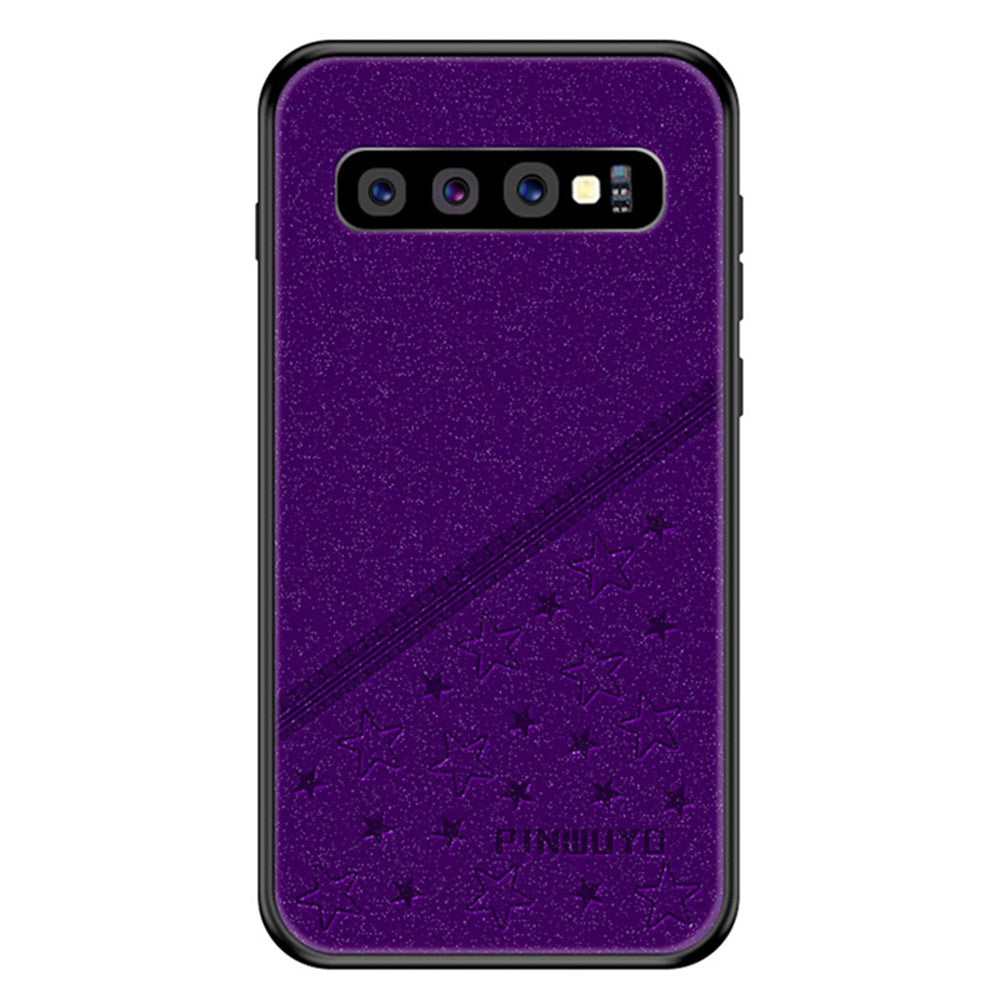 Galaxy S10 Plus Handyhülle – Hybrid-Schutzhülle mit weichem Rand & geprägtem PU-Leder