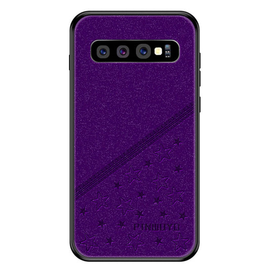 Galaxy S10 Plus Handyhülle – Hybrid-Schutzhülle mit weichem Rand & geprägtem PU-Leder