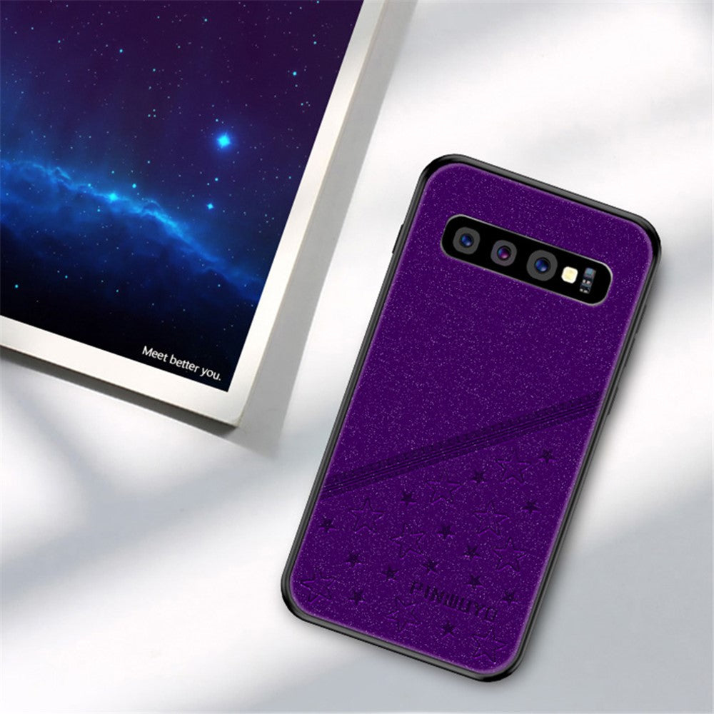Galaxy S10 Plus Handyhülle – Hybrid-Schutzhülle mit weichem Rand & geprägtem PU-Leder