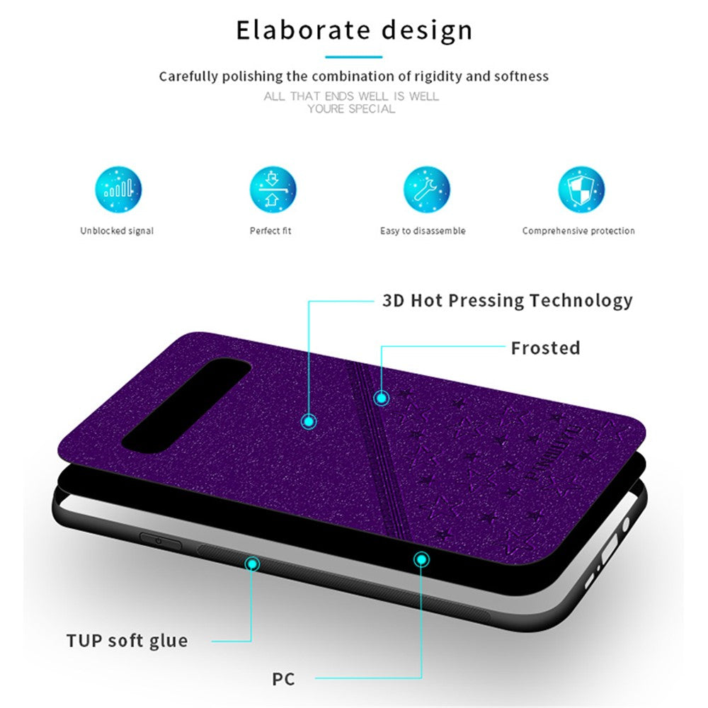 Galaxy S10 Plus Handyhülle – Hybrid-Schutzhülle mit weichem Rand & geprägtem PU-Leder