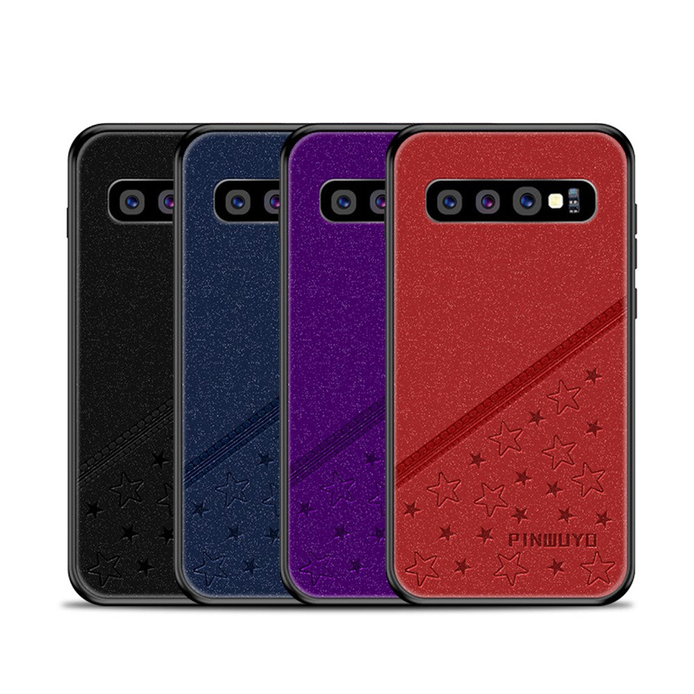 Galaxy S10 Plus Handyhülle – Hybrid-Schutzhülle mit weichem Rand & geprägtem PU-Leder