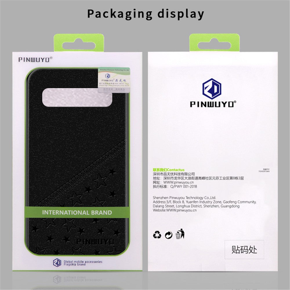 Galaxy S10 Plus Handyhülle – Hybrid-Schutzhülle mit weichem Rand & geprägtem PU-Leder