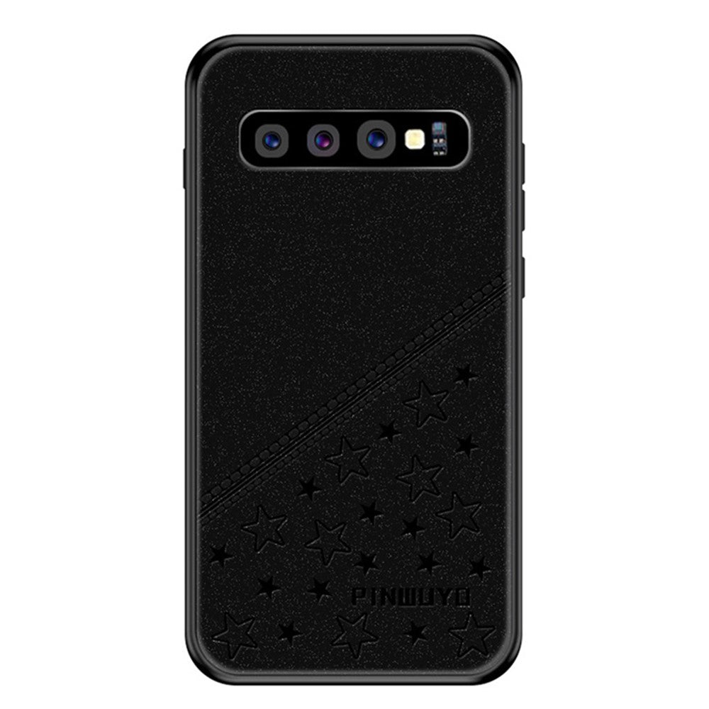 Galaxy S10 Plus Handyhülle – Hybrid-Schutzhülle mit weichem Rand & geprägtem PU-Leder
