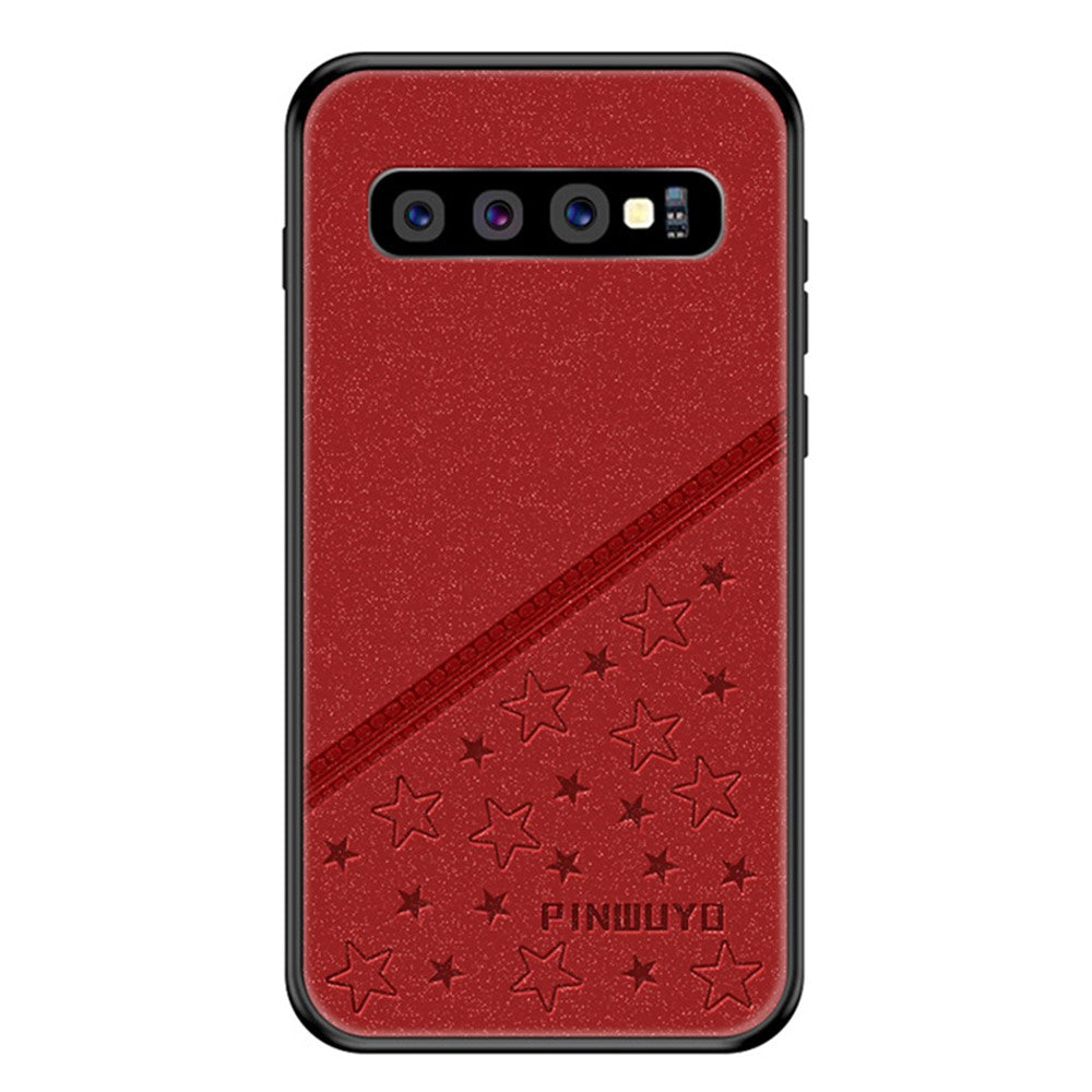 Galaxy S10 Plus Handyhülle – Hybrid-Schutzhülle mit weichem Rand & geprägtem PU-Leder