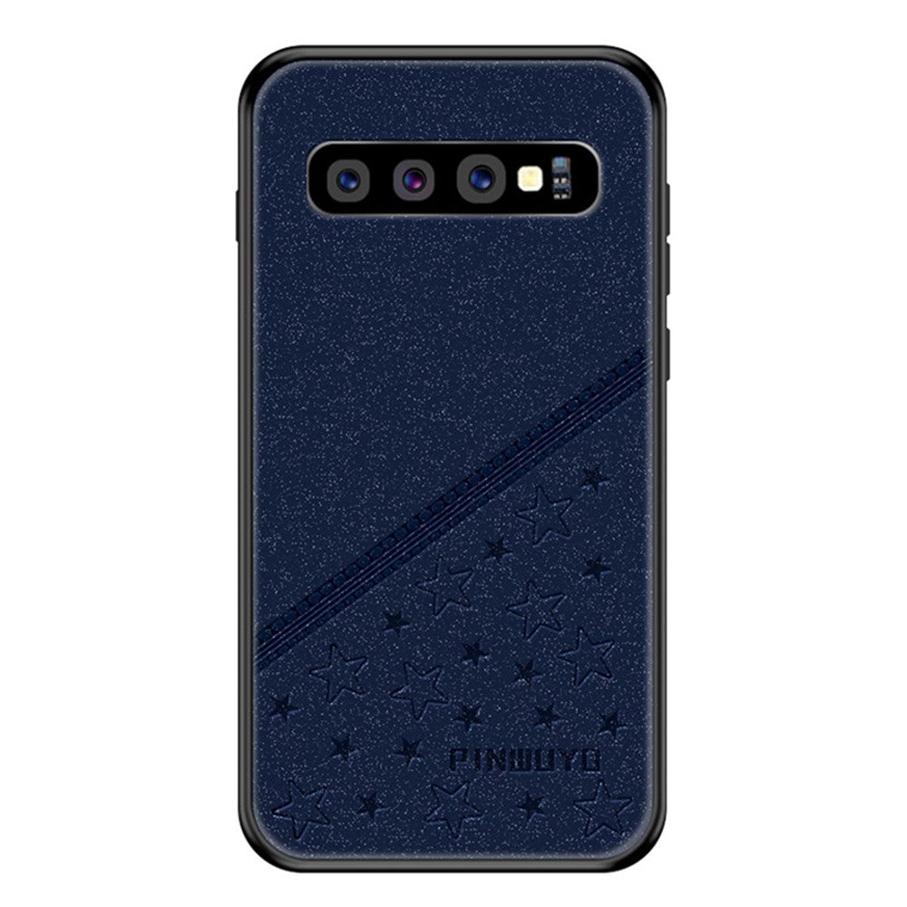 Galaxy S10 Plus Handyhülle – Hybrid-Schutzhülle mit weichem Rand & geprägtem PU-Leder