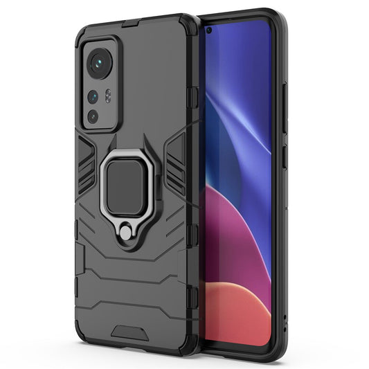 Hybrid Hard PC Soft TPU Double Protection Anti-fall Cover with Ring Holder Kickstand for Xiaomi 12 5G/12X 5G/12S 5G