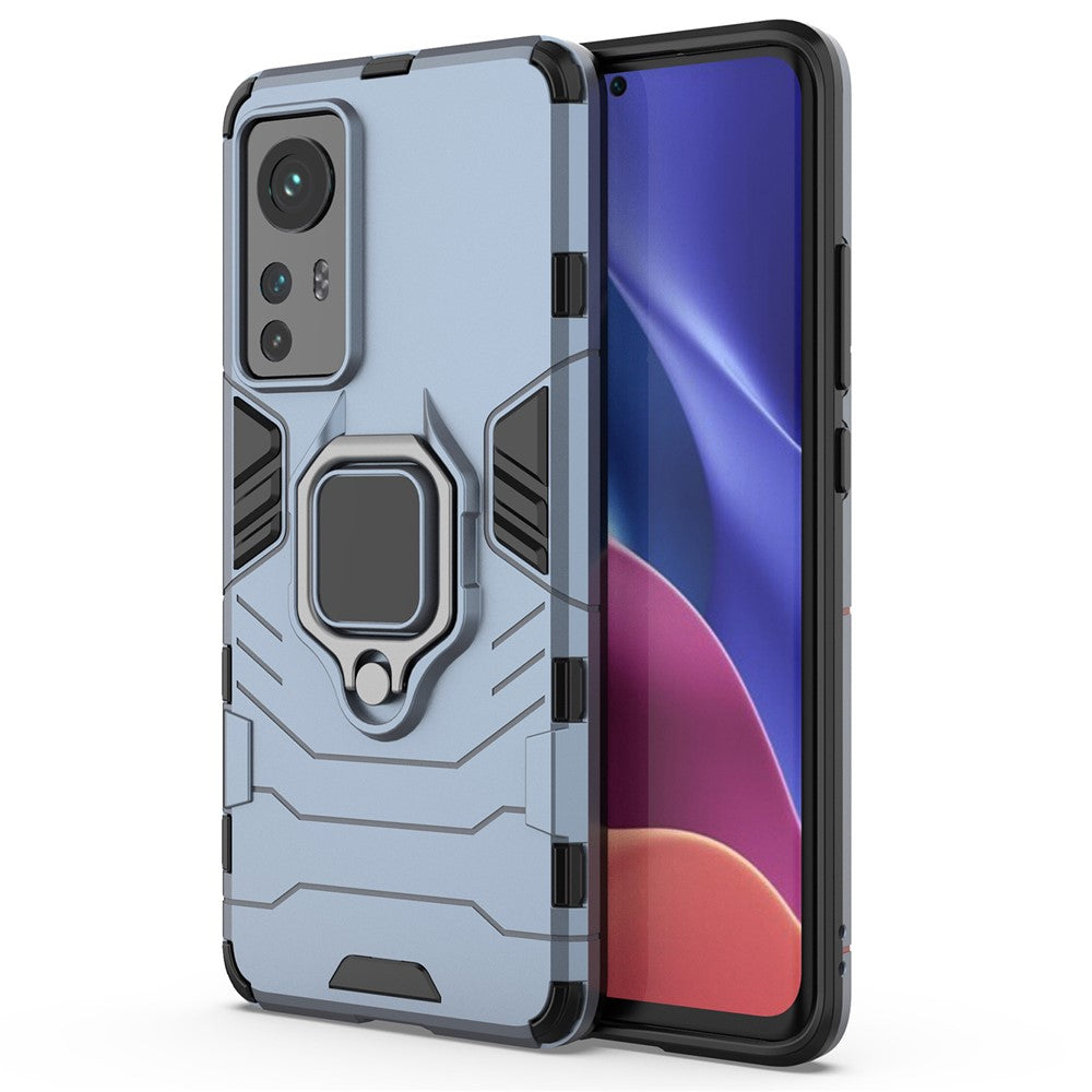 Hybrid Hard PC Soft TPU Double Protection Anti-fall Cover with Ring Holder Kickstand for Xiaomi 12 5G/12X 5G/12S 5G