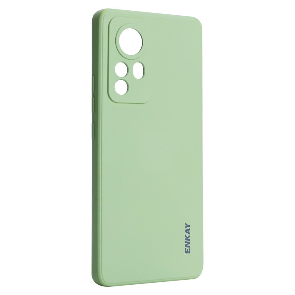 ENKAY HAT PRINCE For Xiaomi 12 Pro 5G / 12S Pro 5G /12 Pro (Dimensity) 5G Solid Color Straight Edge Drop-resistant Mobile Phone Cover Liquid Silicone Precise Cutout Ultra Slim Phone Case