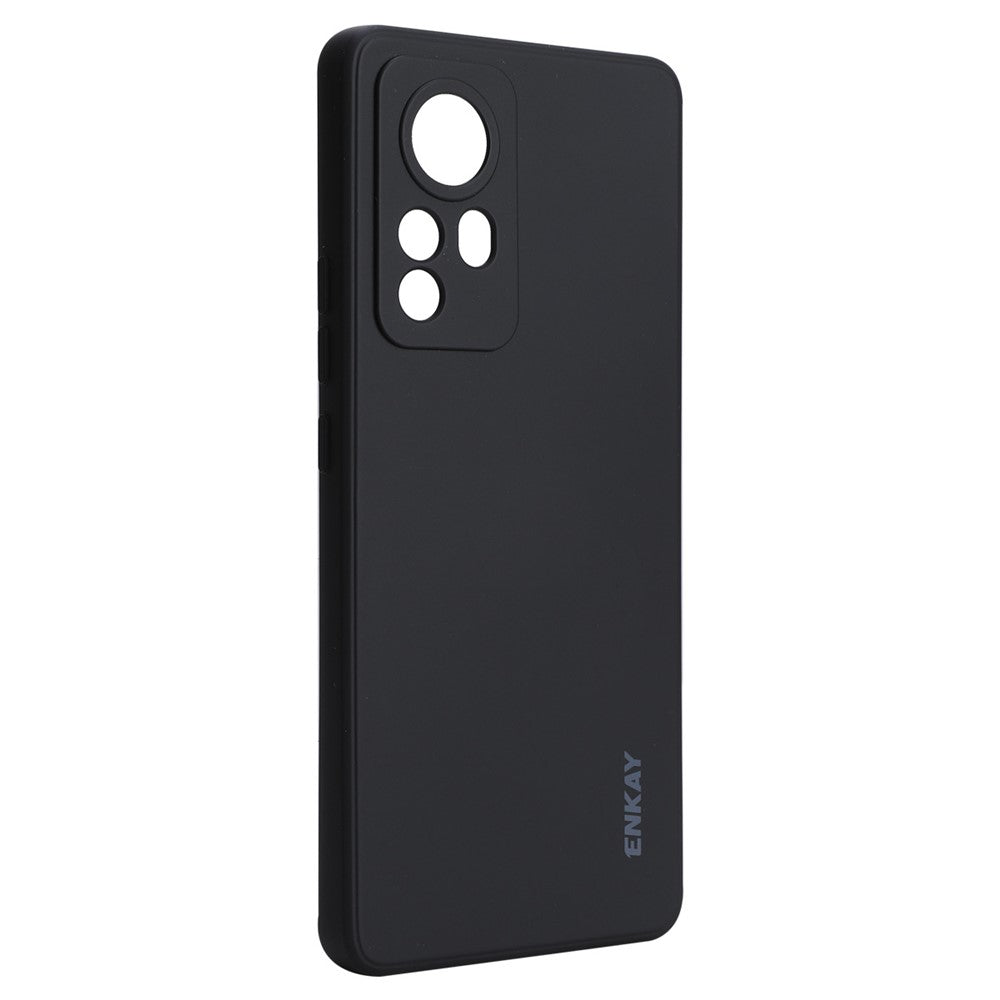 ENKAY HAT PRINCE For Xiaomi 12 Pro 5G / 12S Pro 5G /12 Pro (Dimensity) 5G Solid Color Straight Edge Drop-resistant Mobile Phone Cover Liquid Silicone Precise Cutout Ultra Slim Phone Case