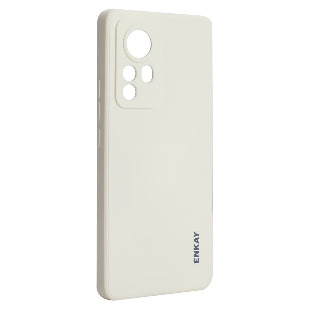 ENKAY HAT PRINCE For Xiaomi 12 Pro 5G / 12S Pro 5G /12 Pro (Dimensity) 5G Solid Color Straight Edge Drop-resistant Mobile Phone Cover Liquid Silicone Precise Cutout Ultra Slim Phone Case