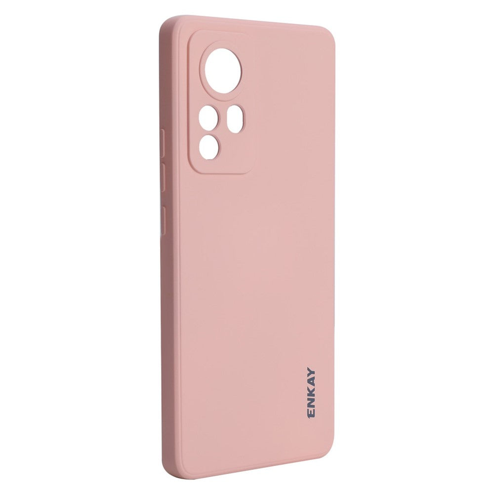 ENKAY HAT PRINCE For Xiaomi 12 Pro 5G / 12S Pro 5G /12 Pro (Dimensity) 5G Solid Color Straight Edge Drop-resistant Mobile Phone Cover Liquid Silicone Precise Cutout Ultra Slim Phone Case
