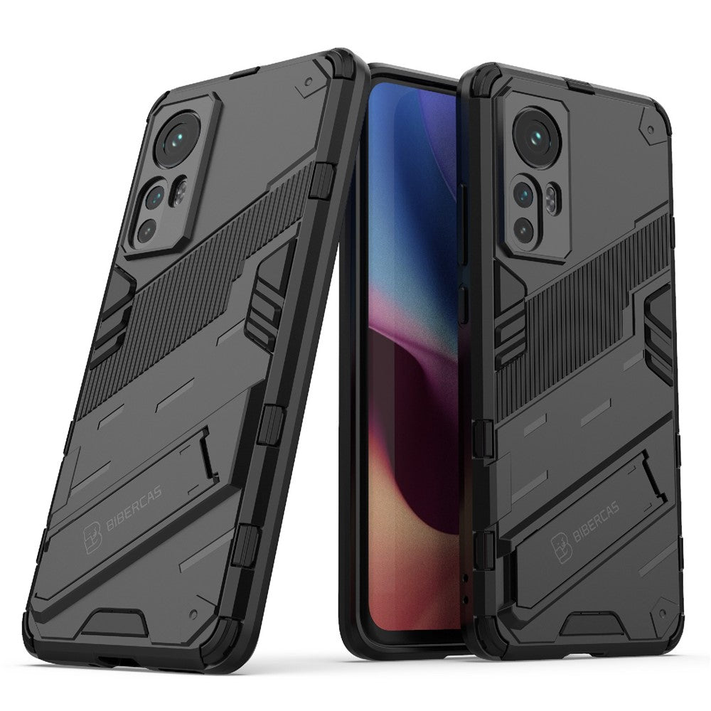 Hidden Kickstand Design Anti-fall Protection TPU + PC Hybrid Phone Case Cover for Xiaomi 12 5G/12X 5G/12S 5G
