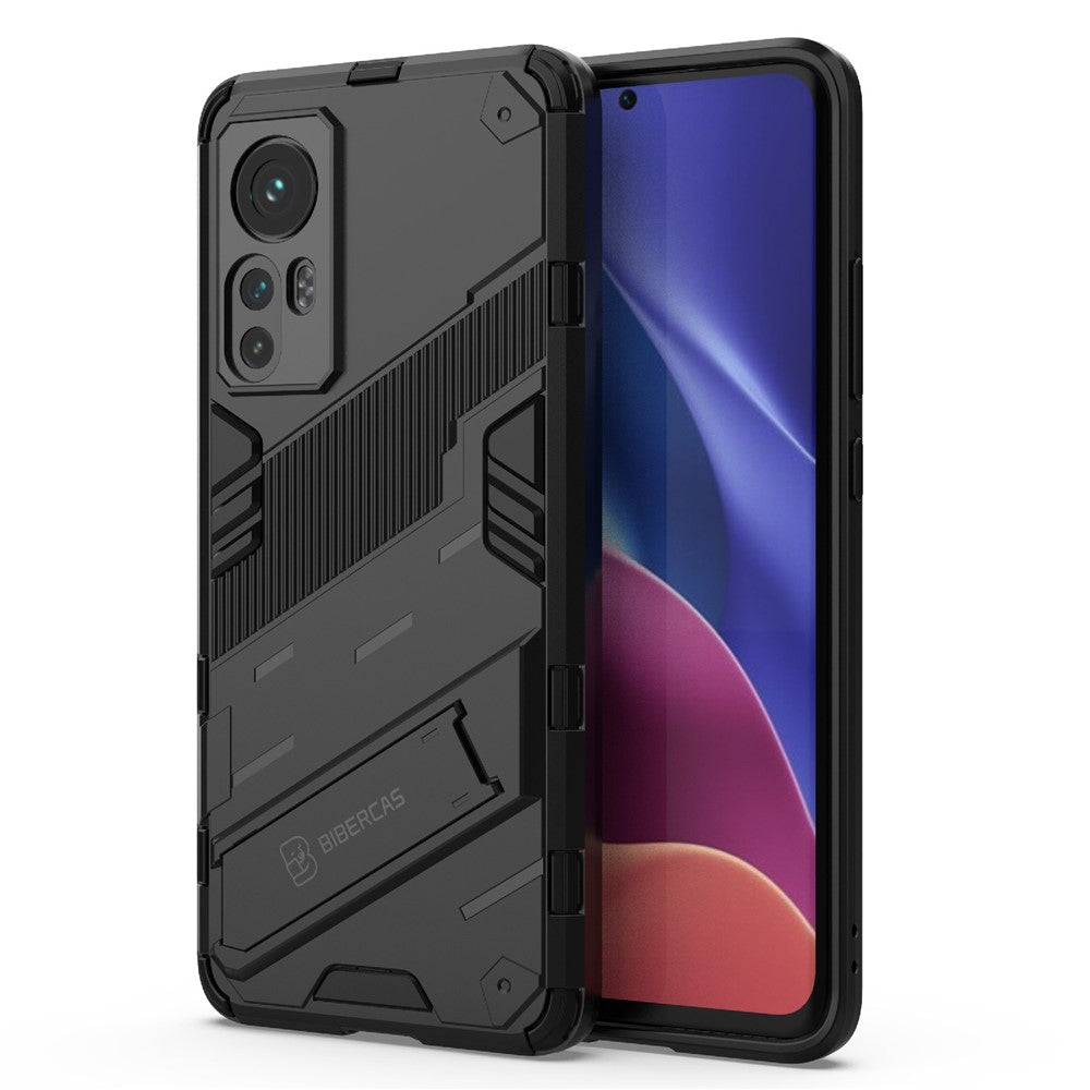 Hidden Kickstand Design Anti-fall Protection TPU + PC Hybrid Phone Case Cover for Xiaomi 12 5G/12X 5G/12S 5G