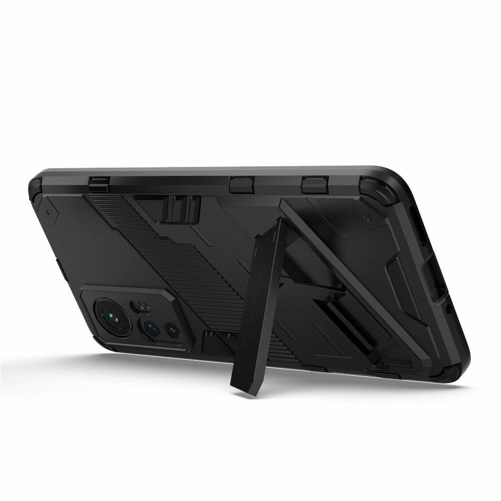 Hidden Kickstand Design Anti-fall Protection TPU + PC Hybrid Phone Case Cover for Xiaomi 12 5G/12X 5G/12S 5G