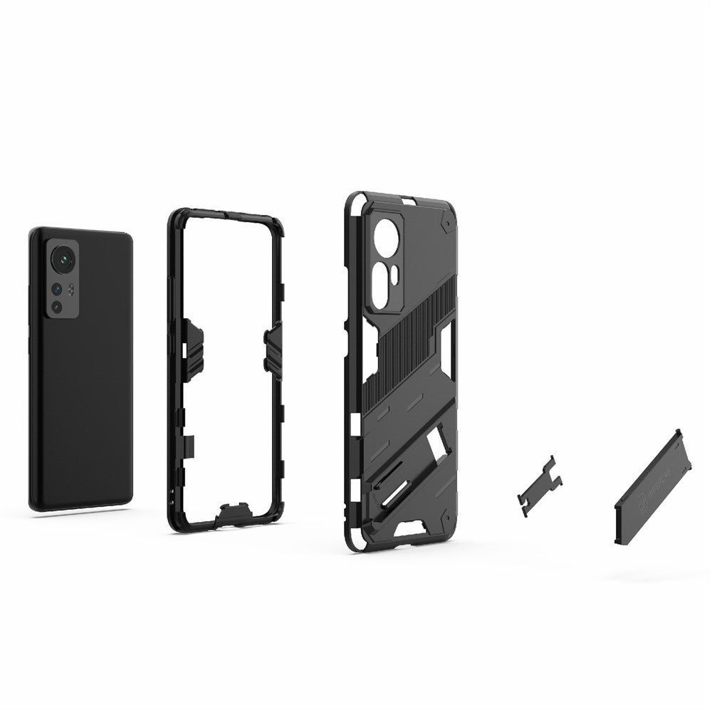 Hidden Kickstand Design Anti-fall Protection TPU + PC Hybrid Phone Case Cover for Xiaomi 12 5G/12X 5G/12S 5G