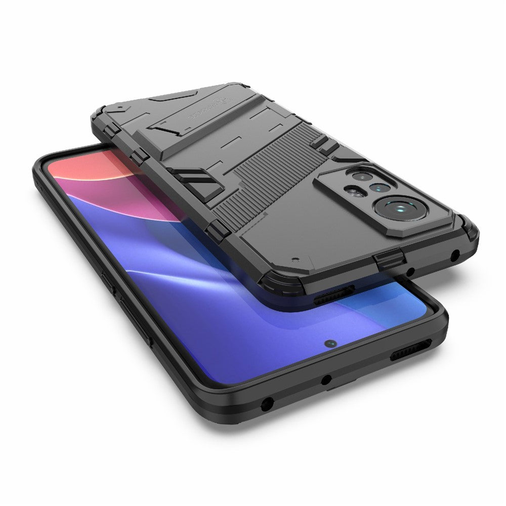 Hidden Kickstand Design Anti-fall Protection TPU + PC Hybrid Phone Case Cover for Xiaomi 12 5G/12X 5G/12S 5G