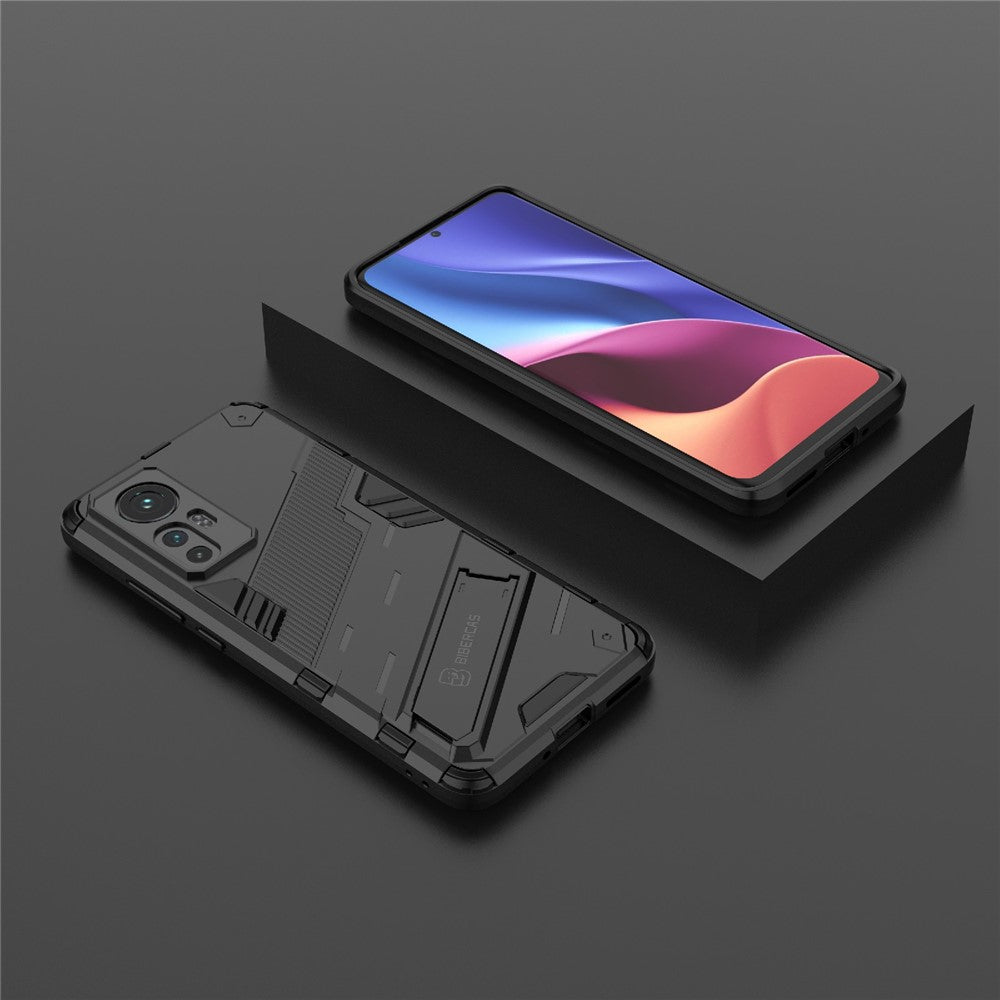 Hidden Kickstand Design Anti-fall Protection TPU + PC Hybrid Phone Case Cover for Xiaomi 12 5G/12X 5G/12S 5G
