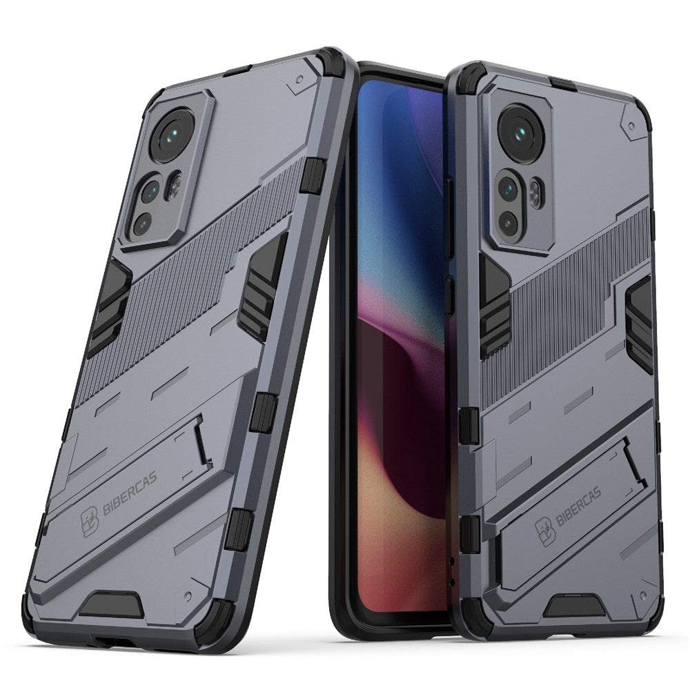 Hidden Kickstand Design Anti-fall Protection TPU + PC Hybrid Phone Case Cover for Xiaomi 12 5G/12X 5G/12S 5G