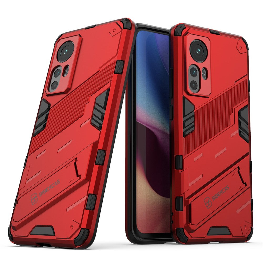 Hidden Kickstand Design Anti-fall Protection TPU + PC Hybrid Phone Case Cover for Xiaomi 12 5G/12X 5G/12S 5G