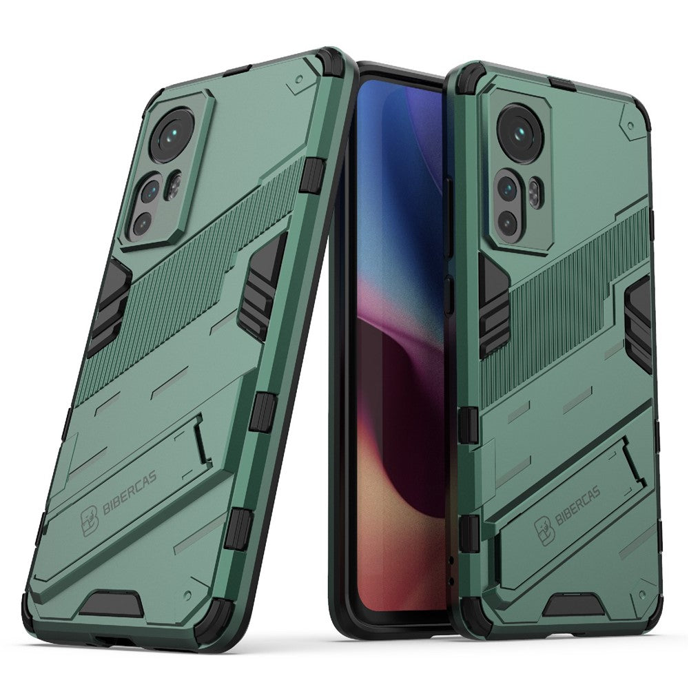 Hidden Kickstand Design Anti-fall Protection TPU + PC Hybrid Phone Case Cover for Xiaomi 12 5G/12X 5G/12S 5G