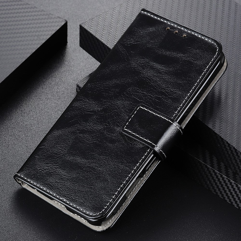 Crazy Horse Texture Retro Style PU Leather Anti-fall Phone Case Stand Wallet Cover for Xiaomi 12 Pro 5G / 12S Pro 5G /12 Pro (Dimensity) 5G