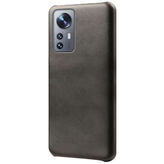 For Xiaomi 12 5G/12X 5G/12S 5G Textured PU Leather Coating Scratch-resistant Hard PC Phone Cover Protective Case