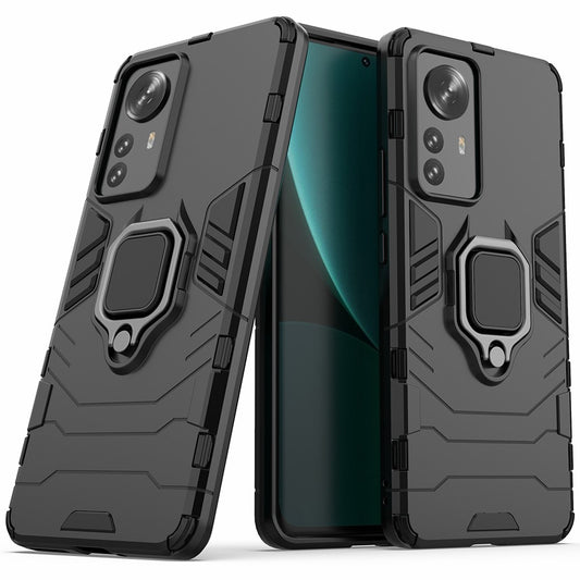 Hybrid Phone Case for Xiaomi 12 Pro 5G / 12S Pro 5G /12 Pro (Dimensity) 5G, Ring Kickstand Hard PC + Soft TPU Shock-Absorbing Phone Cover